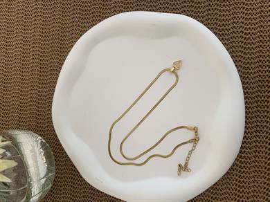 Çelik İnce İtalyan  Zincir Zirkon Taşlı Mini Kalp Kolye