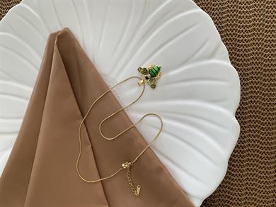 Çelik  İnce İtalyan Zincirli Arı Kolye