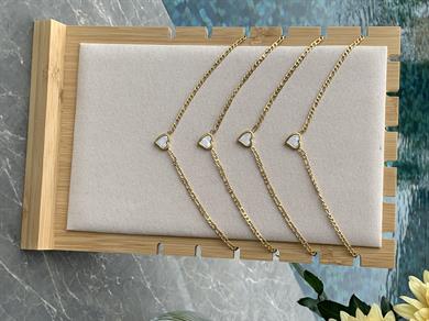 Çelik İnce Klasik Zincirli Sdf Kalp Kolye