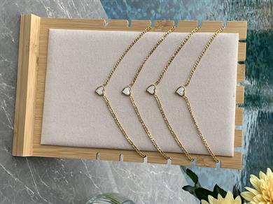 Çelik İnce Klasik Zincirli Sdf Kalp Kolye