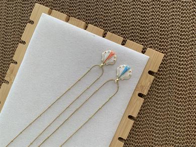 Çelik İnce Topçuk Zincirli Sdf Midye Kolye