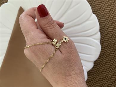 Çelik İnce Zincir Zirkon Taşlı Yıldız Biyeli Charm Kolye