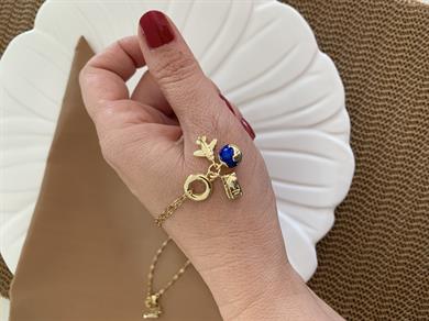 Çelik İnce Zincirli Uçak Dünya Charm Kolye
