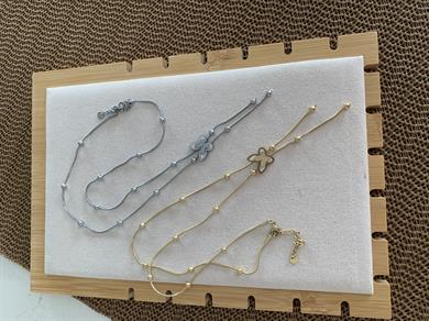 Çelik İtalyan Zincir Topçuk Sıralı Sdf Kelebek Kolye