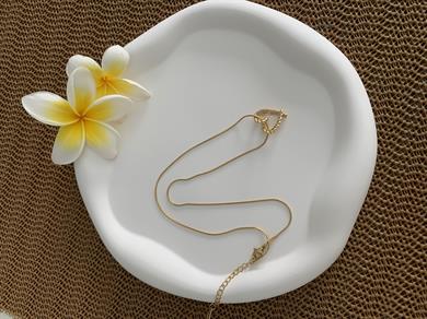 Çelik Küp İtalyan Zincirde Burgu Düğüm Kalp Kolye