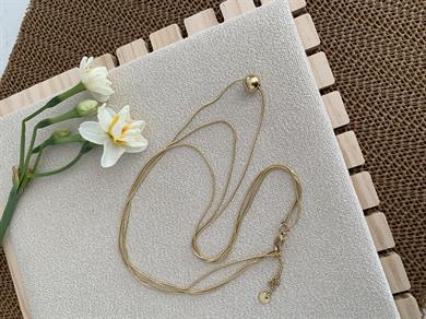 Çelik Üç Sıra İnce Küp İtalyan Zincir Topçuklu Kolye