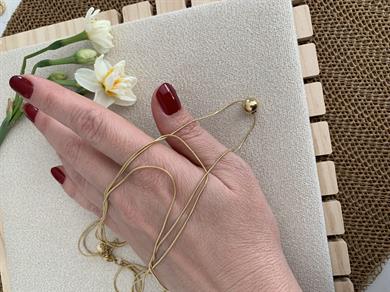 Çelik Üç Sıra İnce Küp İtalyan Zincir Topçuklu Kolye