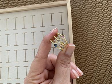 Özel Seri Baget Tek Taş Kalp Yüzük