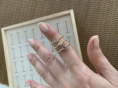 Özel Seri Baget Tek Taş Kalp Yüzük