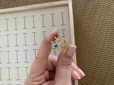 Özel Seri Baget Tek Taş Kalp Yüzük