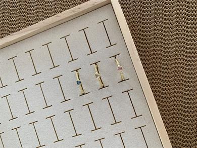 Özel Seri Baget Tek Taş Kalp Yüzük