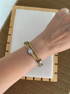 Özel Seri Gold Gümüş Biyeli Bileklik