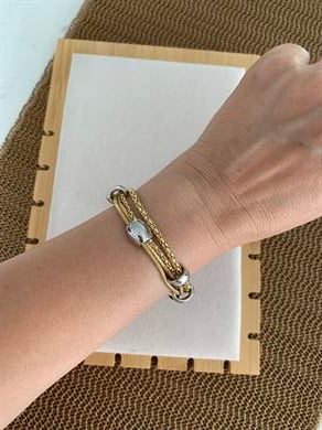 Özel Seri Gold Gümüş Biyeli Bileklik