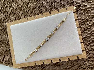 Özel Seri Gold Gümüş Biyeli Bileklik