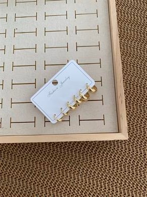 Özel Seri Gold İthal Kaplama Bombeli 6 LI Set Halka Küpe