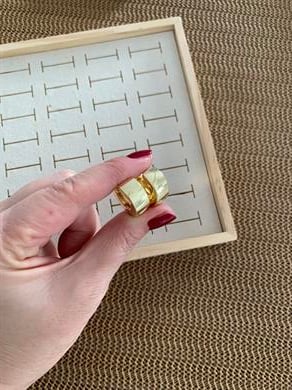 Özel Seri Gold İthal Kaplama Duble Plaka Halka Küpe