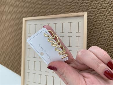 Özel Seri Gold İthal Kaplama  Kalp 6 LI Set Halka Küpe