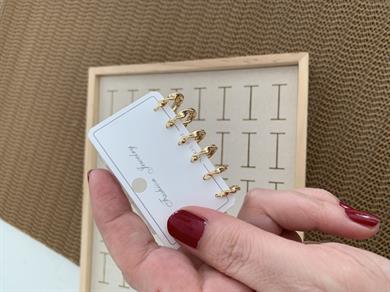 Özel Seri Gold İthal Kaplama Kıvrımlı 6 LI Set Halka Küpe
