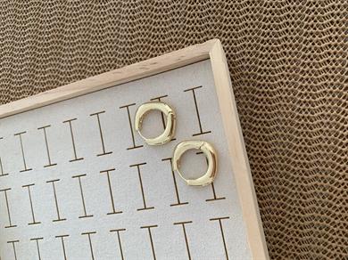 Özel Seri Gold İthal Kaplama Plaka Beşgen Küpe