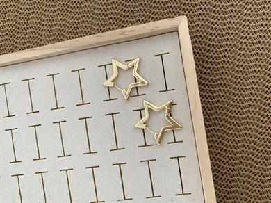 Özel Seri Gold İthal Kaplama Plaka Yıldız Küpe