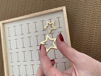 Özel Seri Gold İthal Kaplama Plaka Yıldız Küpe