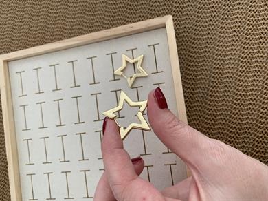 Özel Seri Gold İthal Kaplama Plaka Yıldız Küpe