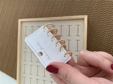 Özel Seri Gold İthal Kaplama Topçuk 6 LI Set Halka Küpe