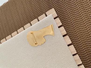 Özel Seri Gold Plaka Büyük Suret Figürlü Broş