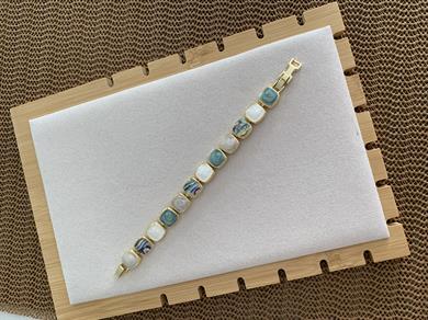 Özel Seri Gold Sdf Renkli Kare Tasarım Bileklik