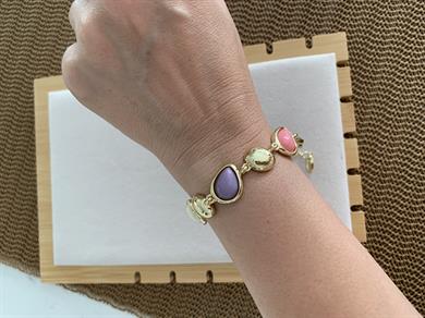 Özel Seri Gold Üç Renkli Damla  Tasarım Bileklik