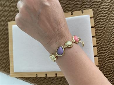 Özel Seri Gold Üç Renkli Damla  Tasarım Bileklik