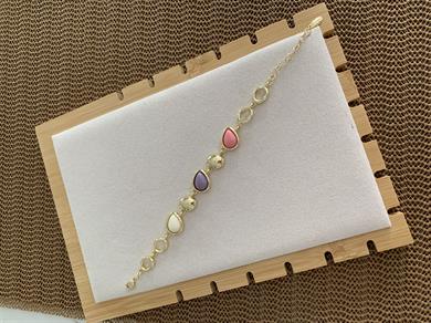 Özel Seri Gold Üç Renkli Damla  Tasarım Bileklik