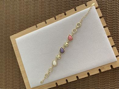 Özel Seri Gold Üç Renkli Damla  Tasarım Bileklik