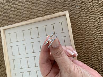 Özel Seri Gold Zirkon Taşlı İkili Baget Tek Taş Yüzük