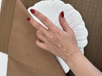 Özel Seri Gold Zirkon Taşlı Yıldız Şahmeran