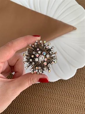 Özel Seri Gömme Taşlı Vintage Broş