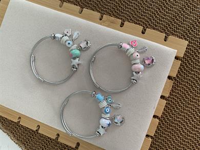 Özel Seri Gümüş Ay Yıldız Charm Bilezik