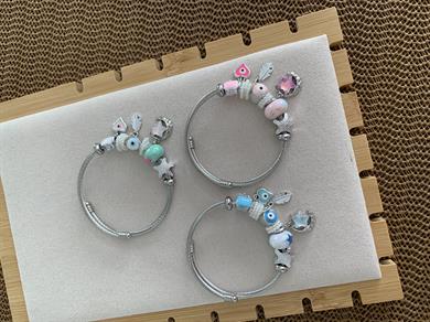 Özel Seri Gümüş Ay Yıldız Charm Bilezik