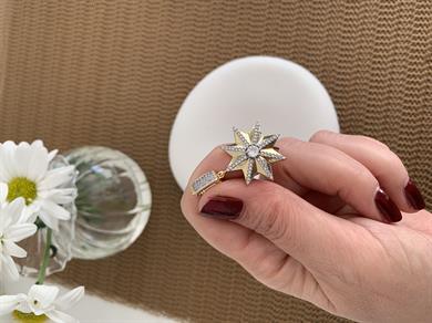 Özel Seri Gümüş Taşlı Tek Taş Detay Yıldız Charm