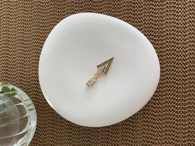 Özel Seri Gümüş Taşlı Üçgen Charm