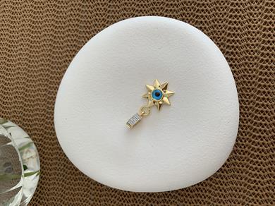 Özel Seri Gümüş Taşlı Yıldız Nazar Charm
