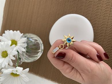 Özel Seri Gümüş Taşlı Yıldız Nazar Charm