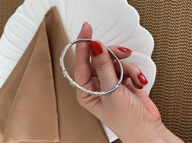 Özel Seri Gümüş Zirkon Taşlı X Sıralı Kelepçe