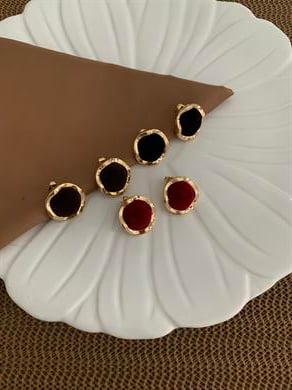 Özel Seri Kadife Daire Tasarım Küpe