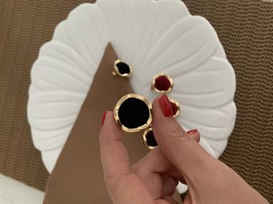 Özel Seri Kadife Daire Tasarım Küpe