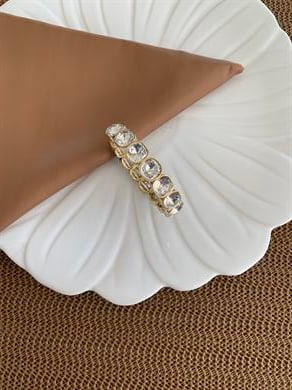 Özel Seri Kare Tek Taşlı Lastik Bilezik