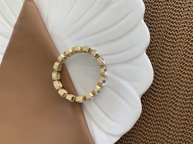 Özel Seri Kare Tek Taşlı Lastik Bilezik