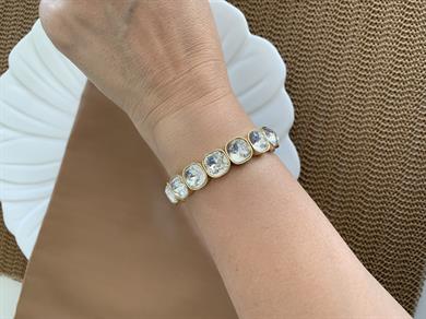 Özel Seri Kare Tek Taşlı Lastik Bilezik