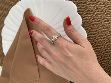 Özel Seri Komple Zirkon Taşlı Mix 2 Li Alyans Yüzük