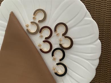 Özel Seri Mineli Ay Halka Küpe